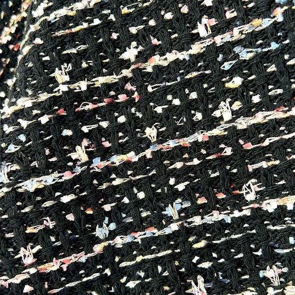 fab'rik Fate Black Multi Color Tweed Fringe Top Size Small - Picture 11 of 11